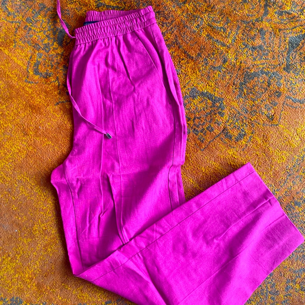 Zara Pink Linen Wide Leg Pants